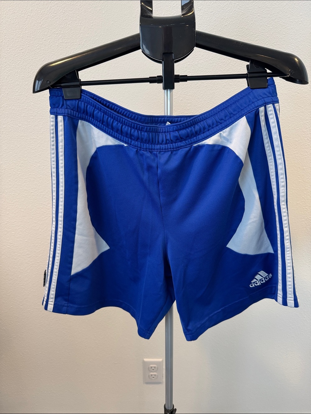 adidas Blue Athletic Shorts with White Stripes